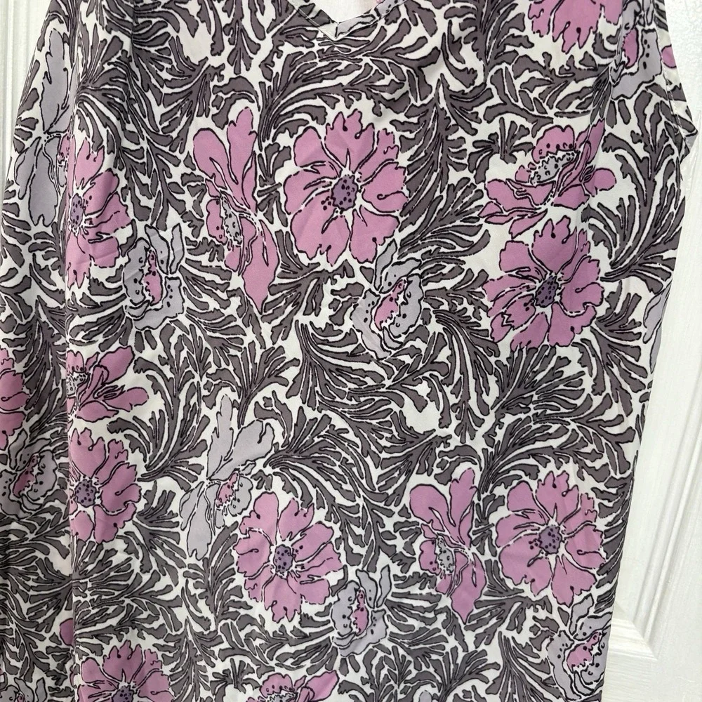 Gilligan O'Malley Satin‎ Slip Dress Medium Purple Floral Lace Coquette Y2K Fairy